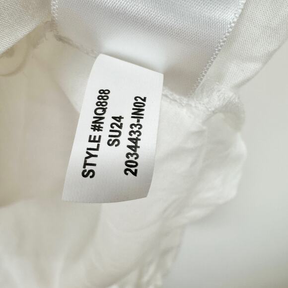 Madewell Shirred Long Sleeve Lightweight Flowy Blouse Cotton White Large NWT - Picture 12 of 15